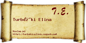 Turbéki Elina névjegykártya